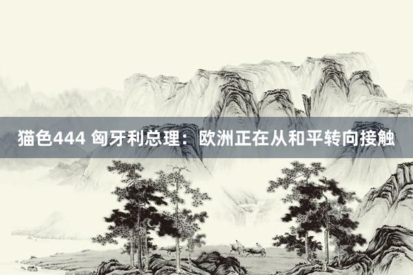 猫色444 匈牙利总理：欧洲正在从和平转向接触