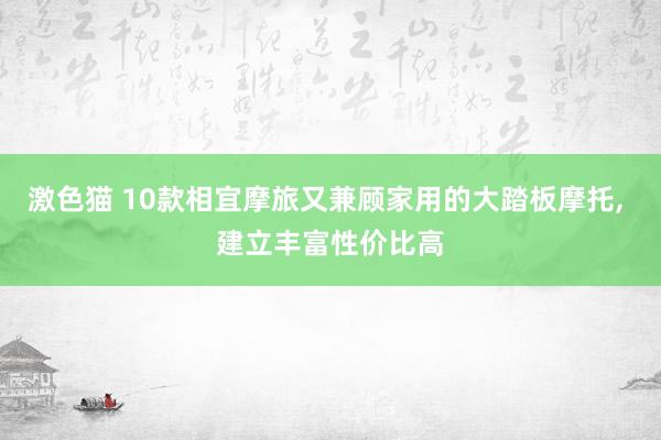 激色猫 10款相宜摩旅又兼顾家用的大踏板摩托， 建立丰富性价比高
