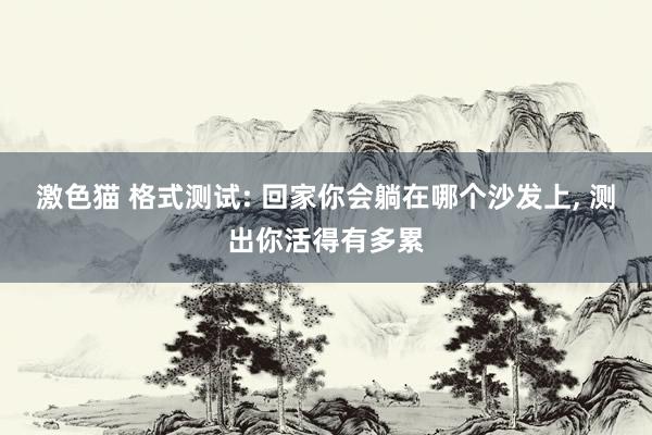 激色猫 格式测试: 回家你会躺在哪个沙发上， 测出你活得有多累