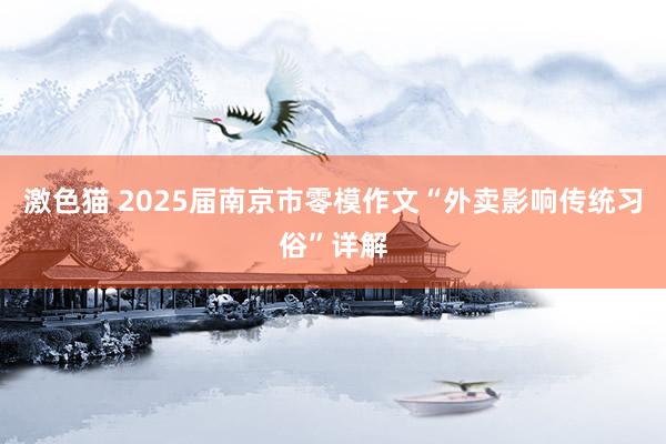 激色猫 2025届南京市零模作文“外卖影响传统习俗”详解